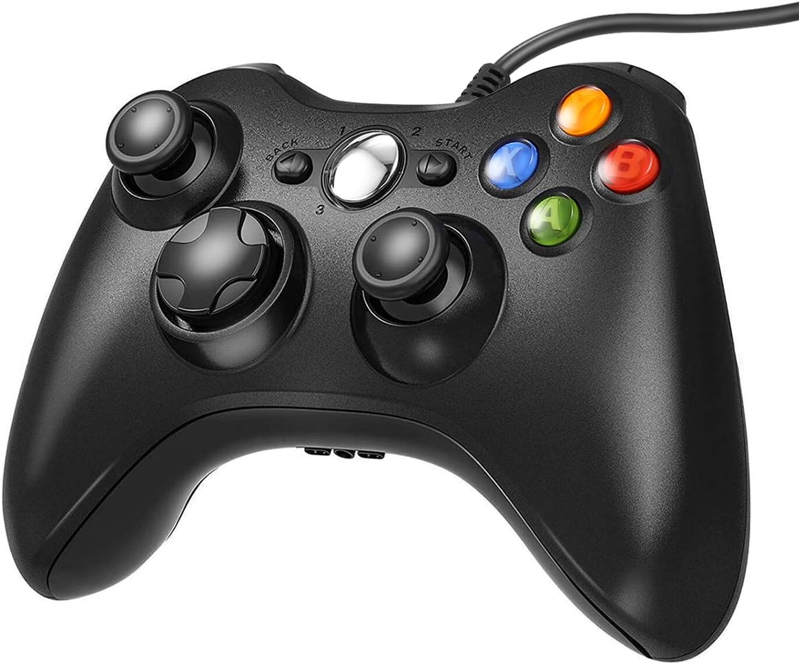 Game Controller for Xbox 360, OUTAD Wired USB Controller Gamepad Game Joystick Joypad Compatible with Microsoft Xbox 360 & Slim/PC Windows 7 8 10 - Ideal for All Gaming Sessions on Xbox and PC (Black): Computers & Accessories