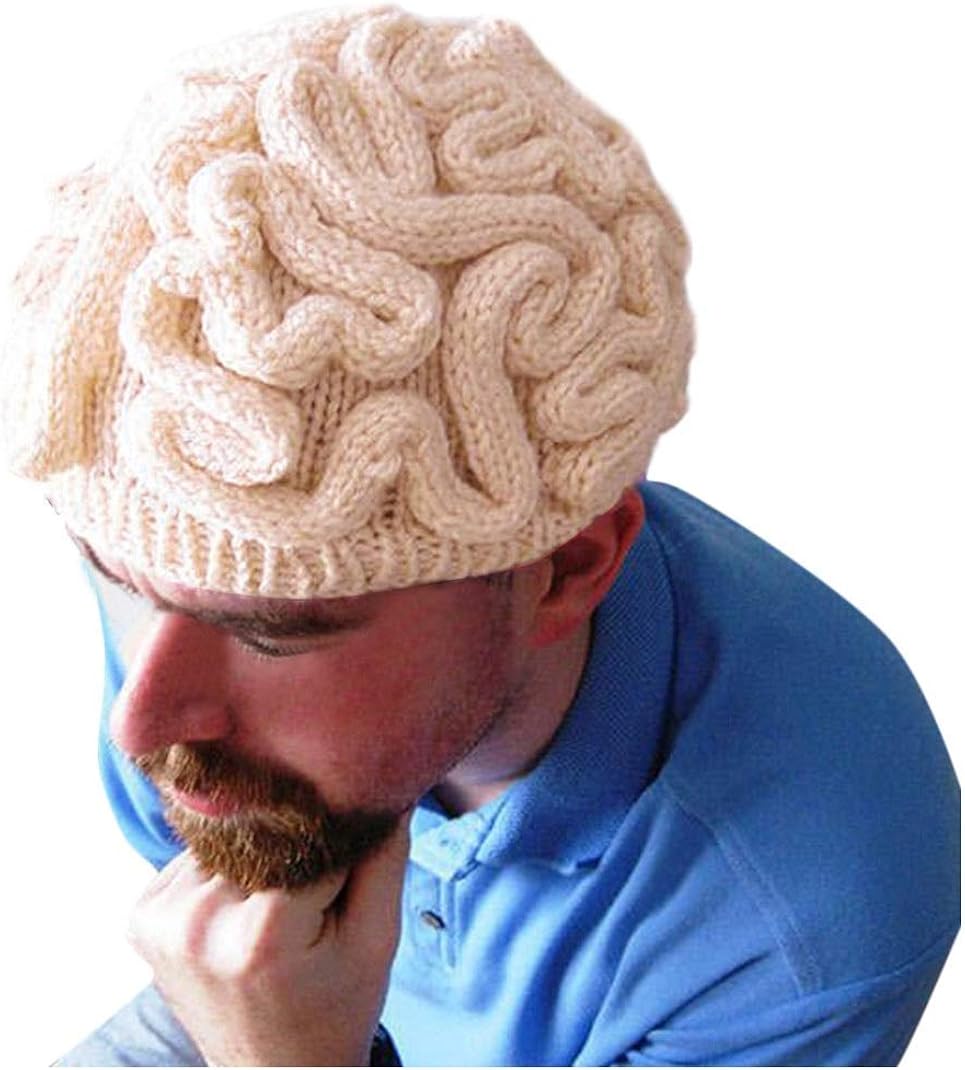 Hulday Halloween Brain Tissue Knitted Hand Knitted Personality Brain