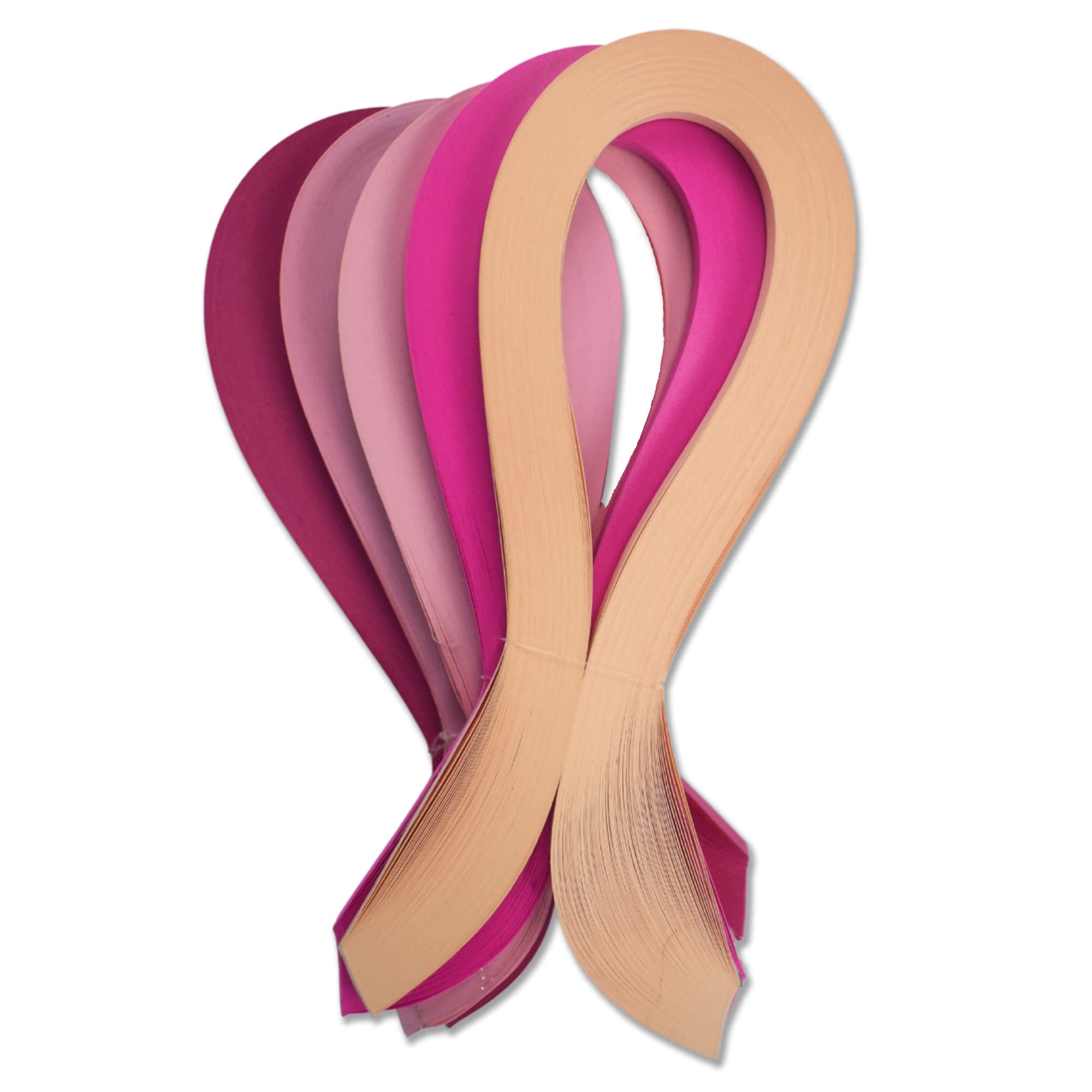 CrafTreat Reusable Pink Quilling Paper Strips for Craft Work - 500 Quilling Strips 5mm 30 CM Length - Paper Quilling for Decorating Cards, Gift Bags, Picture Frames and Scrapbooking