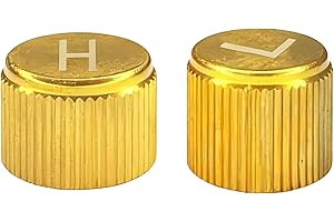 QKYS 2PCS Brass R134a AC Valve Caps, L&H Marked High & Low Pressure Port Caps Air Conditioning Valves Core Seal, Leakproof fo