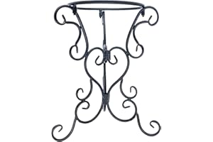 KUNJOCY Wrought Iron Metal Gazing Ball Stands for 10 or 12 Inch Balls, 11.5" Tall Outdoor Black Steel Gazing Globe Display Stand Holder (Modern)