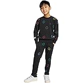 adidas Unisex-Kids' Smiley World Joggers Set, Black/Carbon, 4 Years