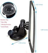 Kitbest Rear View Mirror with Suction Cup 240x64mm Universal for Car SUV Truck view 3
