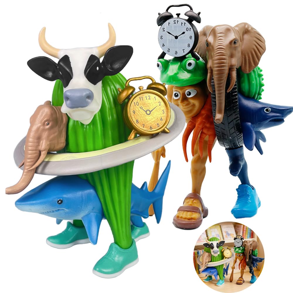 KUWUNG Italian Brainrot Figurines Set, 2 pcs Italian Brainrot Toys, Action Figures Set for Desktop Decoration, Gifts, Fans, Home and Office Decor, Surrealist Design with Intricate Details