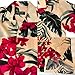 Tropical Luau Beach Floral Print Men’s Hawaiian Aloha Shirt (Medium, Cream/Pink)
