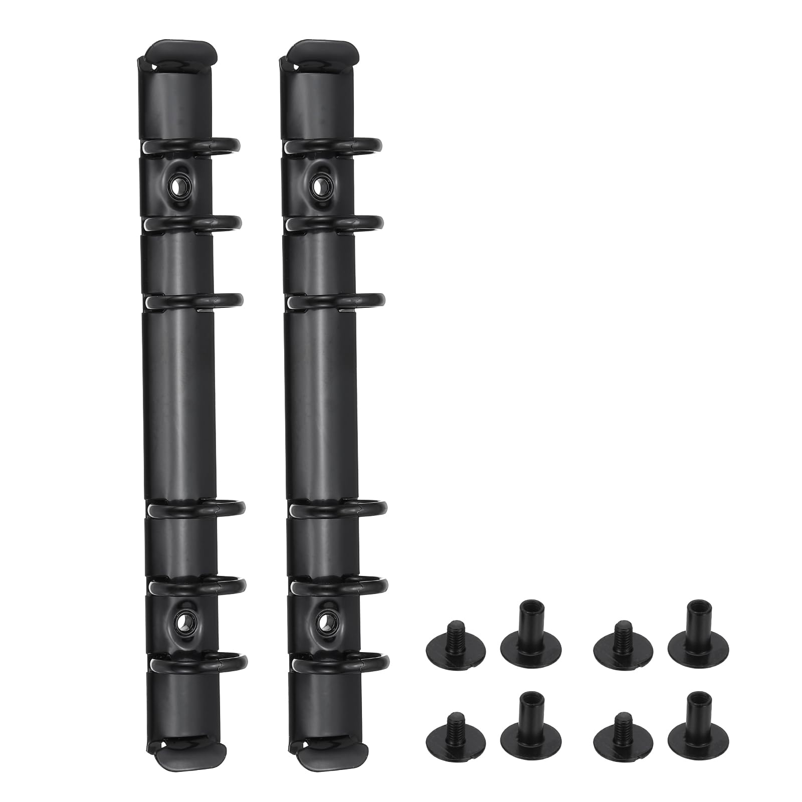 PATIKIL A6 6-Hole Ring Binder Mechanisms, 2 Set Binder Spines Replacement for Binder Planners, Black