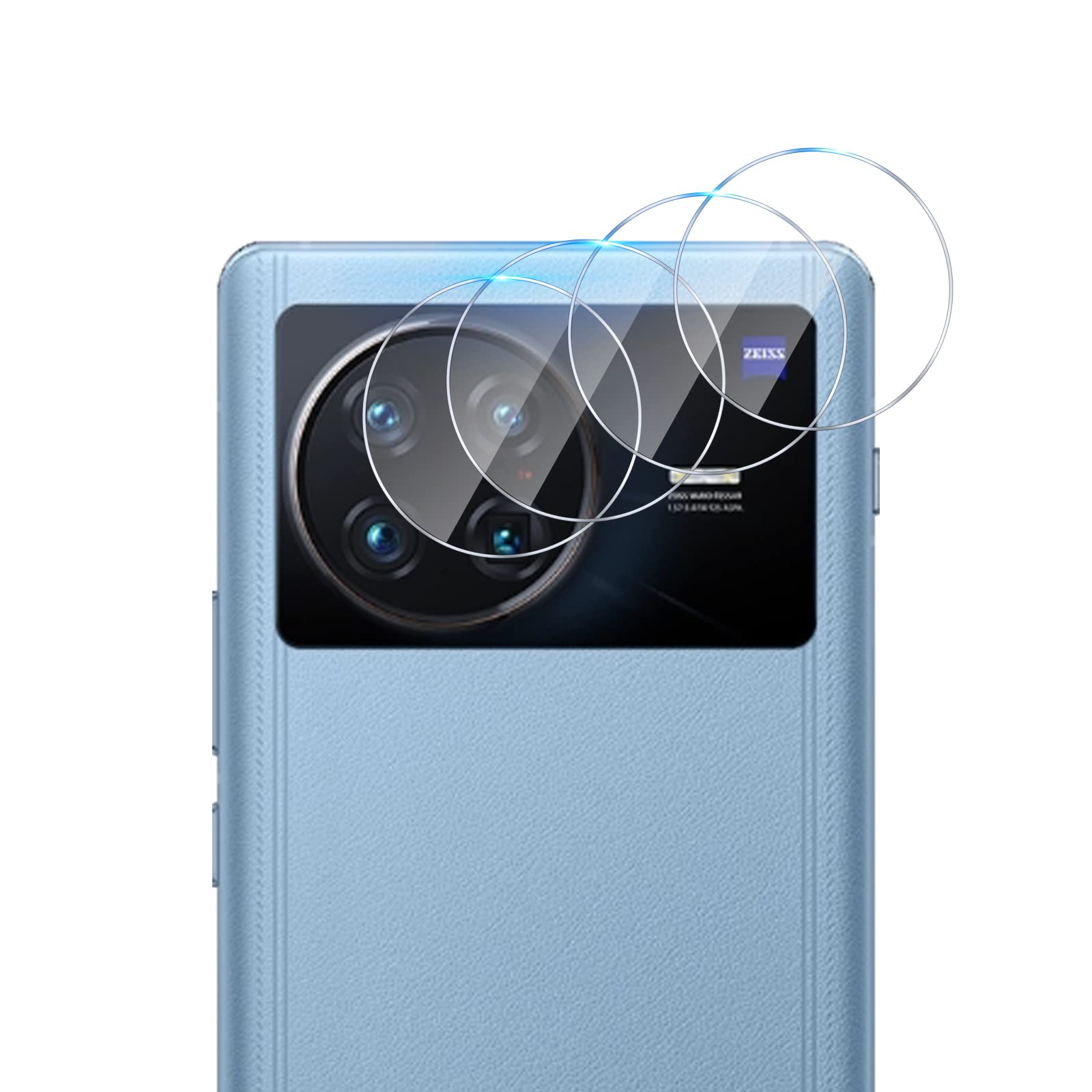 GMUJIAO [4 Pack] Camera Lens Protector Compatible with VIVO X Fold,Camera Lens Tempered Glass Protector,High Clarity Scratch Proof 9H Tempered Glass[Anti-Shatter]-Tra