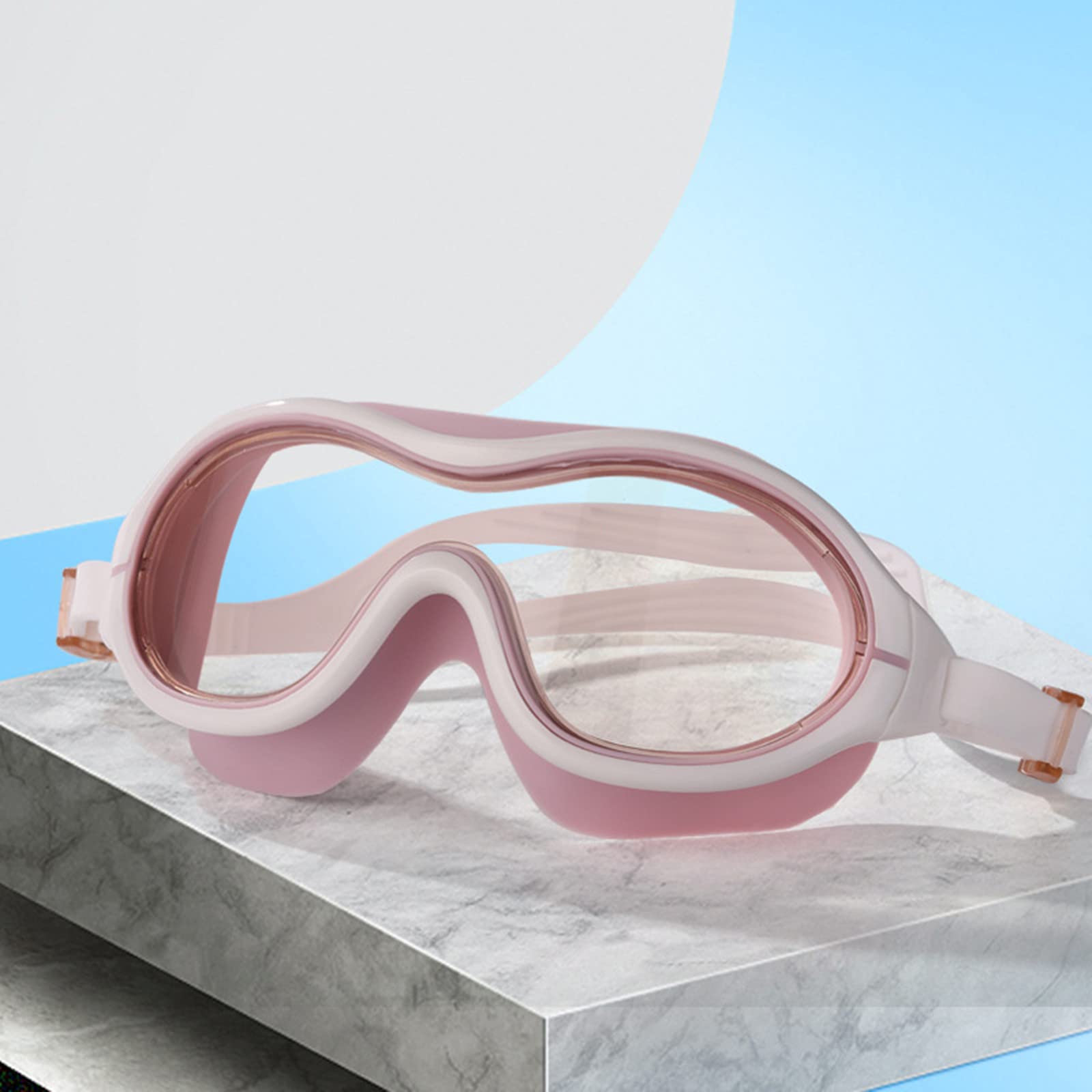 Photo 1 of ZSYSUP UV Waterproof Anti Fog Swimwear Eyewear Swim Diving Water Glasses Adjustable Swimming Goggles Women Men Sports Eyewear (light pink)
