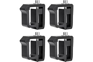 AA-RACKS AA-Rack P-AC(4)-09 Set of 4 Aluminum C-clamps For Non-Drilling Truck Rack & Camper Shell Installation - Black