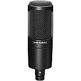 Audio-Technica AT2020 Cardioid Condenser Studio XLR Microphone, Ideal for Project/Home Studio Applications,Black
