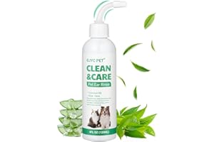 GJYC PET Dog Ear Infection Treatment, Dog Ear Cleaning Solution, Dog Ear Rinse, Dog Ear Drops Stop Ear Infections And Itching, Ear Cleaner For Dogs And Cats, Dog Ear Wax Dirt Odor Cleaner Remover, 4 Fl oz
