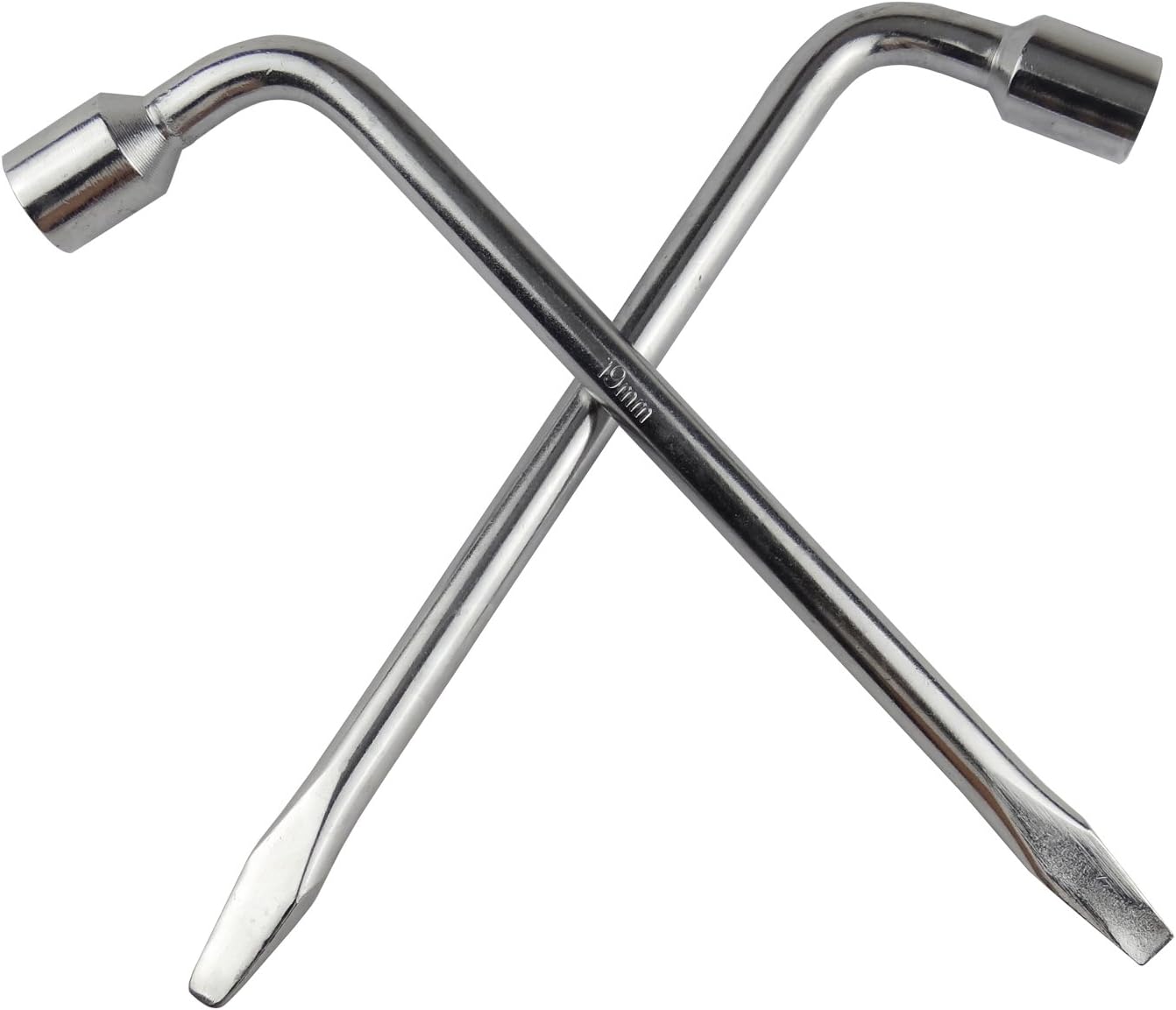 Wisdomen 2pcs Car Spare Tire Lug Wrench for Jack, Hex Socket Lug Wrench Repair Tool