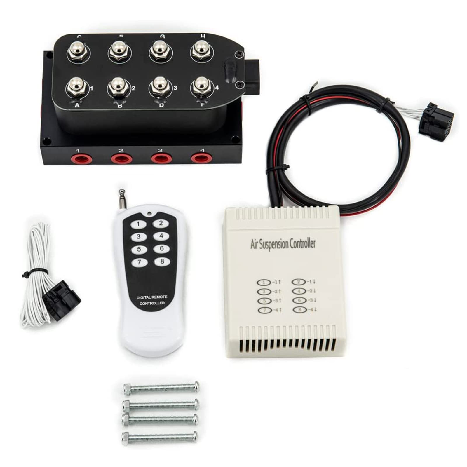 Photo 1 of ZHSYMX 12v 8-valve Solenoid Valve Air Ride Suspension Manifold Valve With Remote Controller 0-300 PSI