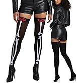ToBeInStyle Women’s Scary Skeleton Leg Bones Halloween Hosiery Tights & Thigh High Stockings
