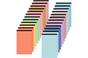 Lincia 24 Pcs 12 Pcs 5" x 8" Small Legal Pads Colored Lined Note Pads Narrow Ruled Writing Notepads 50 Sheets Per Micro Paper Notebook Lined and Perforated for College Office Supplies (Bright Colors)