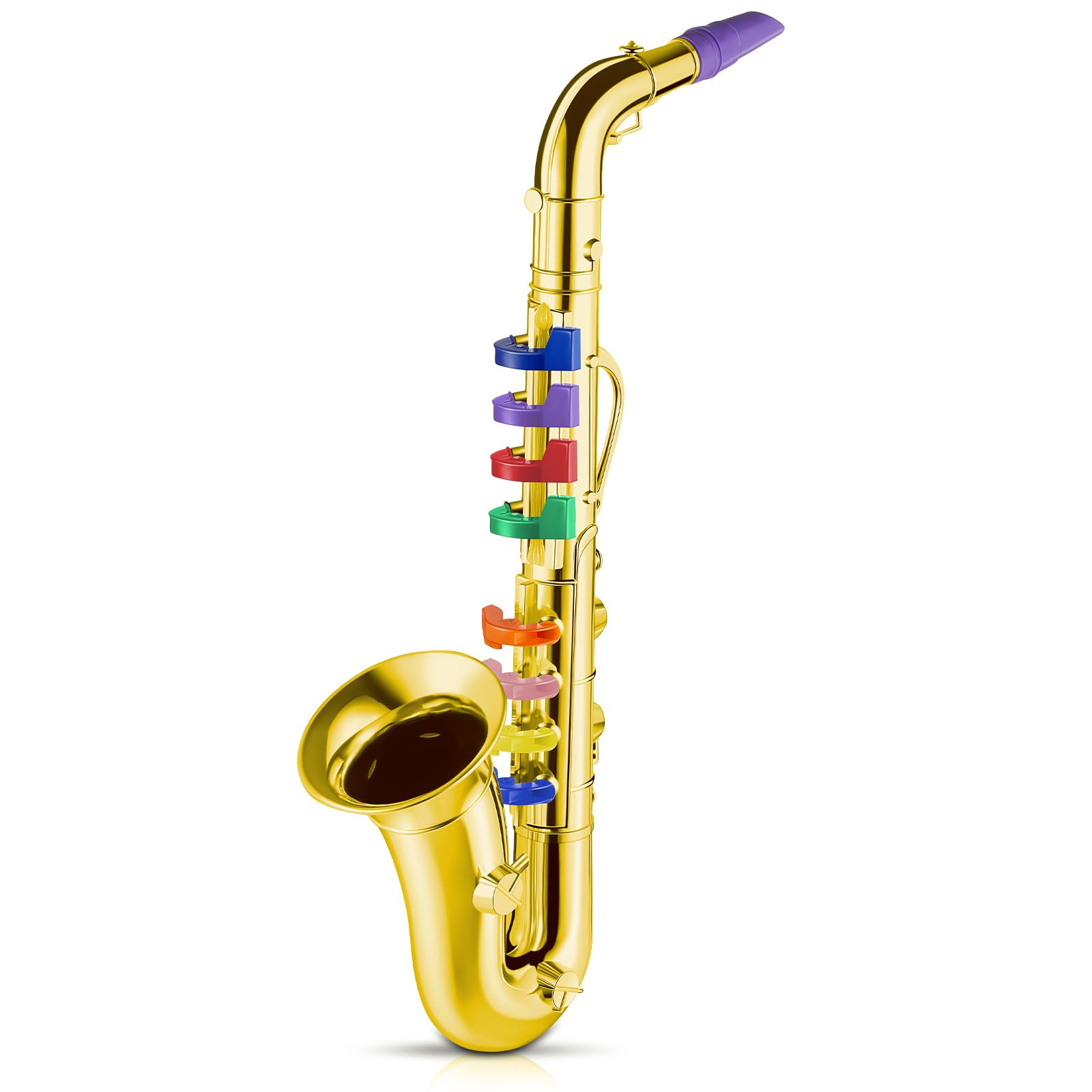 Photo 1 of Lewtemi Gold Saxophone Musical Instruments Toy for Kid Toddler Fake Plastic Preschool Music Toy Gift Portable Wind Instrument Early Educational Teaching Songs Gifts for Toddlers Children
