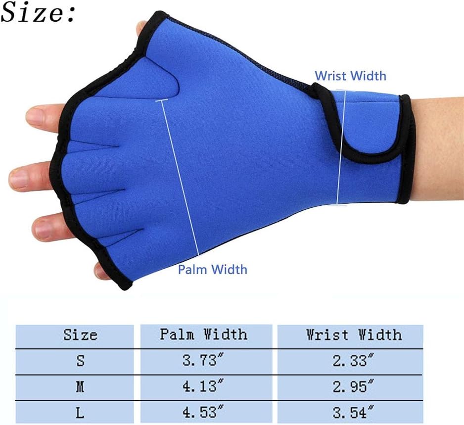 Qzc Pair of Aquatic Fitness Swim Training Gloves Water Resistance Training Aqua Fit Webbed Gloves : Sports & Outdoors