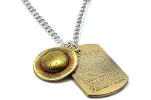 MEETCUTE Anime One Piece Luffy Skeleton The Straw Hat Pirates Rope Chain Pendant Necklace Cap Cosplay