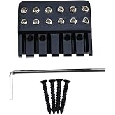 OVSAL Brass 6 String Locking Nut Guitar Bridge String Locks for Headless Electric Guitar Replacement Parts （Black)