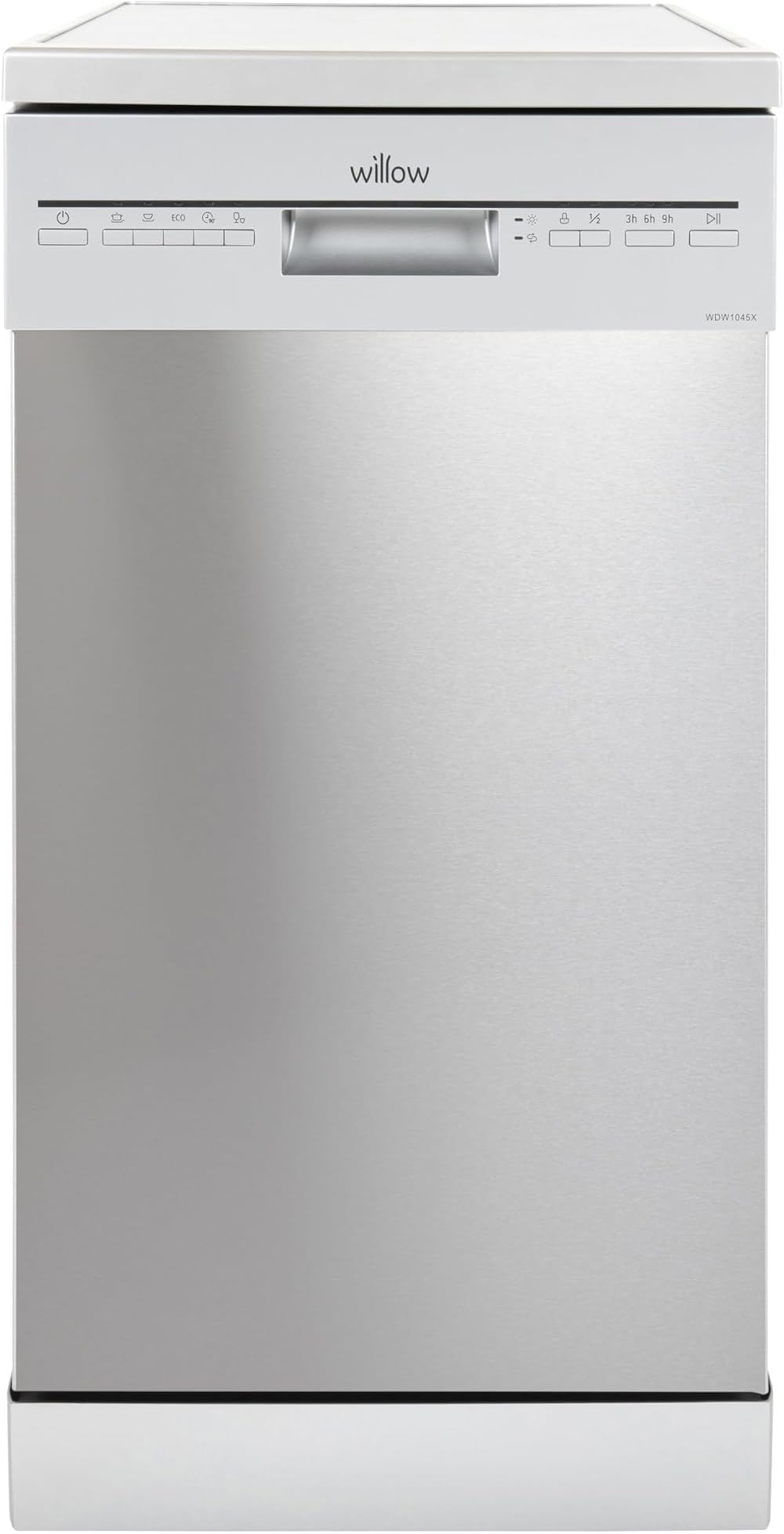 Willow Freestanding Dishwasher 45cm Half Load 10 Place Silver WDW1045X