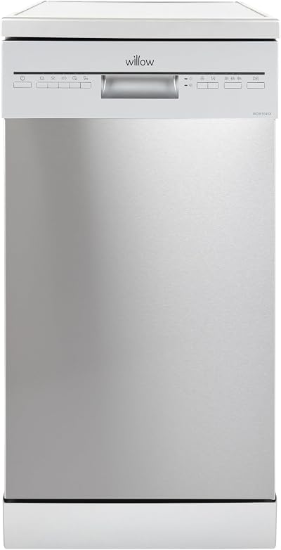 Willow Freestanding Dishwasher 45cm Half Load 10 Place Silver WDW1045X