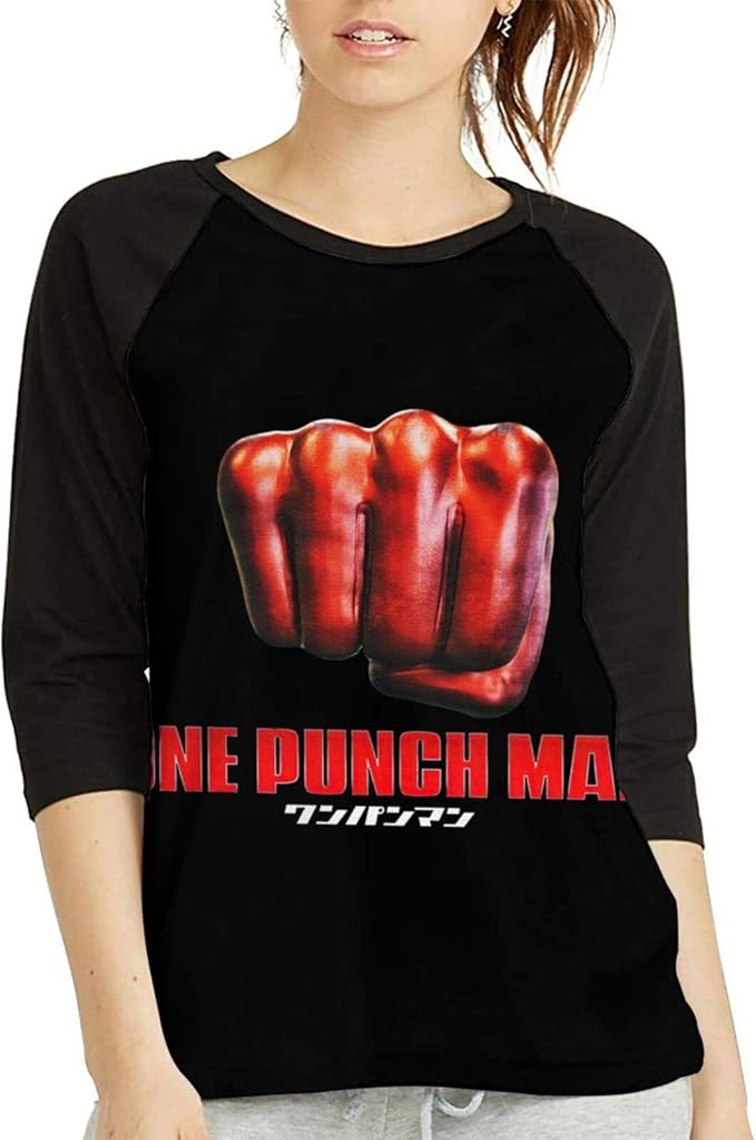 Amazon One Punch Man Womens Shirt 3 4 Sleeve Crew Neck Baseball 
