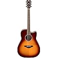Yamaha FGC-TA Dreadnought Cutaway Transacoustic Guitar w/ Chorus and Reverb, Brown Sunburst