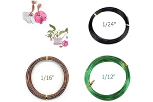 Preamer Set of 3 Bonsai Tree Kit Long Lasting Bonsai Tool Training Aluminum Wire for Tree Jewely Beading Wire with 100Pcs Plastic Plant Labels(Assorted Color)