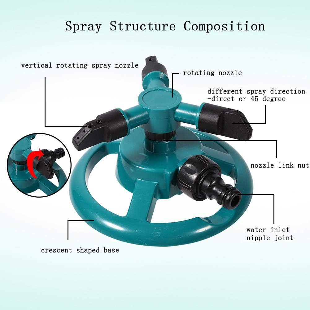 ViaGasaFamido Automatic 360° Rotating Lawn Sprinkler with 3 Nozzle Watering System for Garden Irrigation and Full Circle Coverage - Image 5