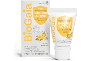 BioGaia Immune Active Baby Probiotic Drops + Vitamin D | for Digestive & Immune Health | for Babies & Toddlers 0-36 Months | Pediatrician Trusted | Allergen, Dairy, Soy & Gluten Free | 50 Day Supply