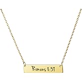 Memgift Christian Bar 𝐍𝐞𝐜𝐤𝐥𝐚𝐜𝐞 Bible Verse Faith Jewelry Baptism Christmas Birthday 𝐆𝐢𝐟𝐭 𝐟𝐨𝐫 𝐖𝐨𝐦𝐞𝐧