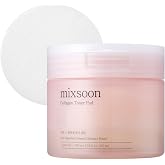 mixsoon Toner Pad - Deeply Hydrating and Refreshing Facial Pads, Gentle Daily Care for Smooth Radiant Skin 180ml / 6.08 fl.oz. Korean Glass Skin Care (Collagen)