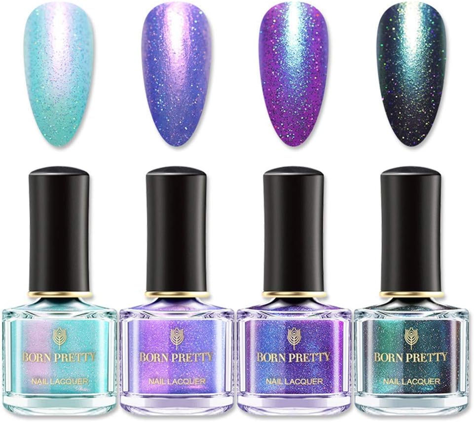 Amazon Born Pretty マニキュアセット オーロラネイル 偏光 パール感 ネイルポリッシュ 細いラメ入り 6ml 紫 グリーン 並行輸入品 Born Pretty マニキュア ネイルポリッシュ 通販