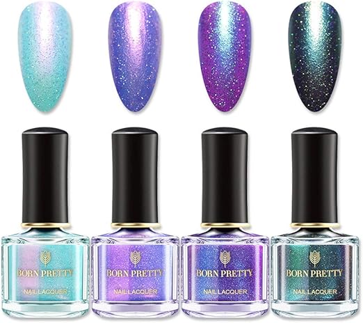 Amazon Born Pretty マニキュアセット オーロラネイル 偏光 パール感 ネイルポリッシュ 細いラメ入り 6ml 紫 グリーン 並行輸入品 Born Pretty マニキュア ネイルポリッシュ 通販
