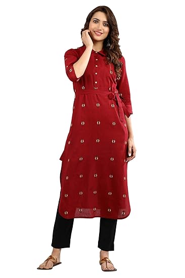 Women's Cotton Asymmetrical Hemline Kurta