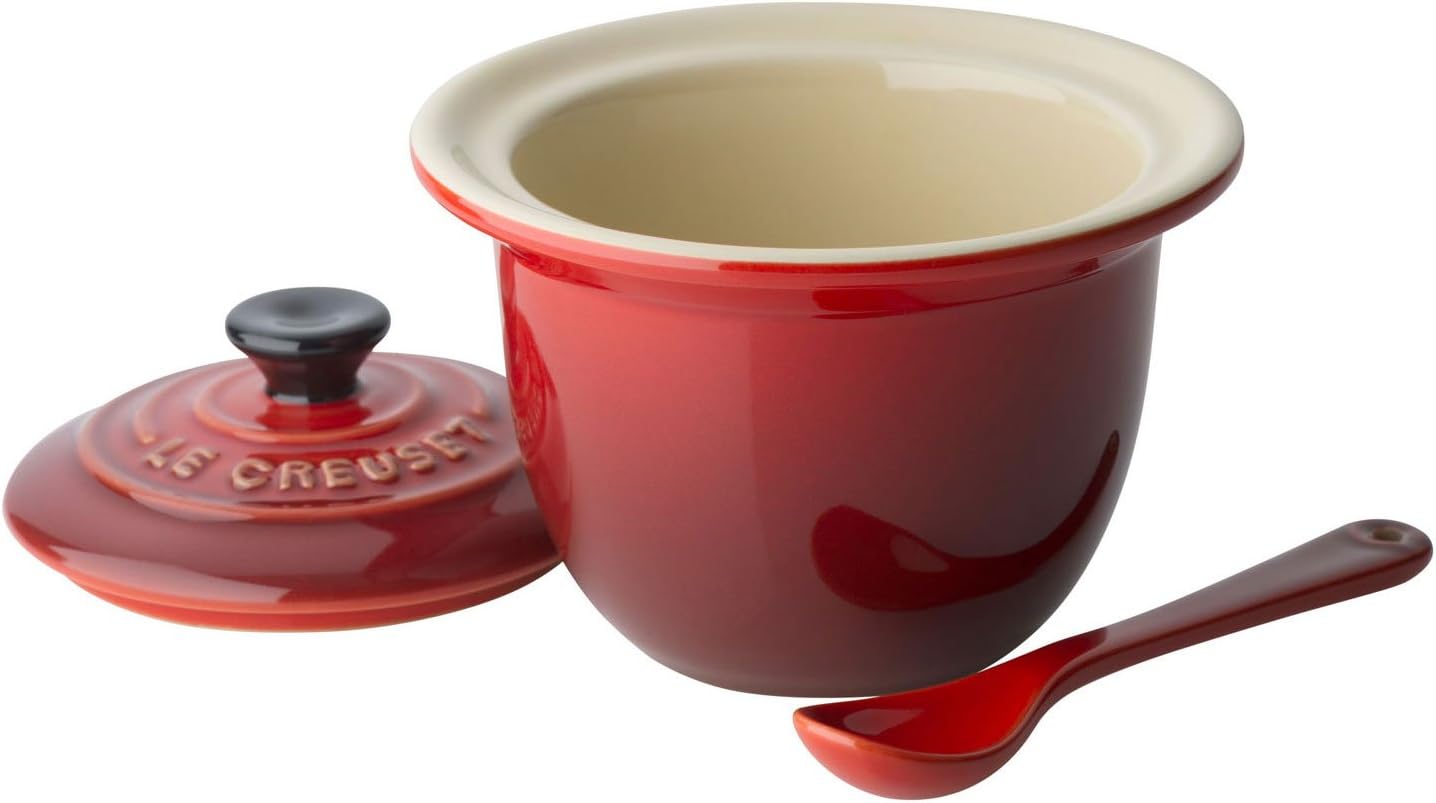 Le Creuset Stoneware Indian Condiment Pot, 0.2 L Cerise Amazon.co.uk