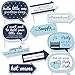 Big Dot of Happiness Funny Blue and Silver - Hello Little One - Boy Baby Shower Photo Booth Props Kit - 10 Piece