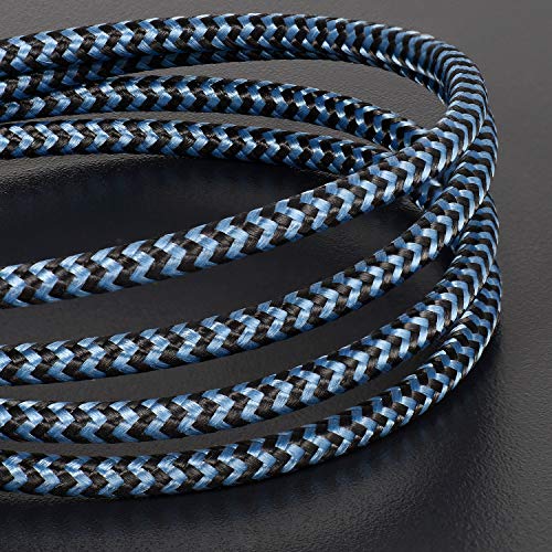 Amoner USB Type C Cable, Braided USB-C to USB-A Charger (3 Pack/3 Ft) with Reversible Connector Compatible with Samsung Galaxy S10 S9 S8 plus Note 9 8, Moto Z, LG V30 V20 G5, USB C Devices (Blackblue)