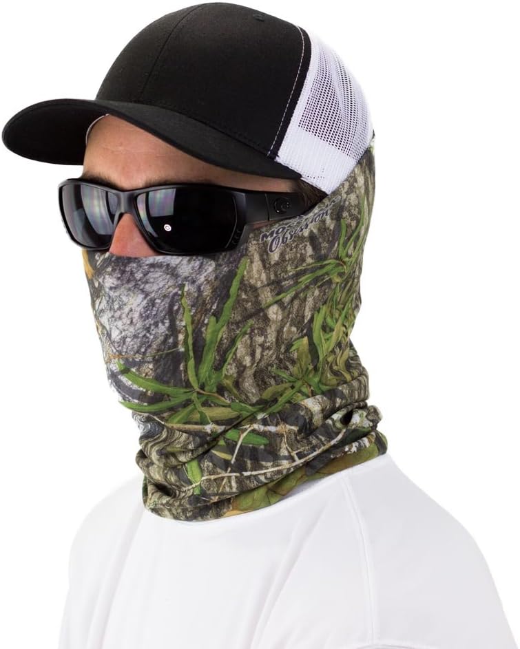 Mossy Oak Seamless Bandana Face & Neck Cover by Hoo-rag - UPF 30 High Performance Moisture Wicking Face & Mask Cover - Made of 100% Polyester Microfiber - Great For Camping, Hiking, Hunting, Fishing, Bird Watching & Outdoor Activities