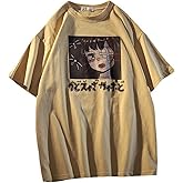 Women Gothic Harajuku Japanese Anime Print Tops Kawaii Oversized Aesthetic Dark Grunge Streetwear Tees