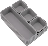 Addis 8pc Interlocking Drawer Organiser Trays Grey Storage Dividers