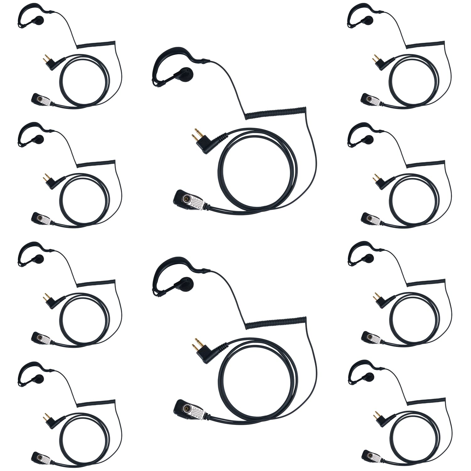 Photo 1 of BVMAG CLS 1110 G Shape Earpiece with Mic PTT for Motorola Cp200d Cp200 cls1410 Cp185 Rdm2070d Two Way Radio 10 Pack