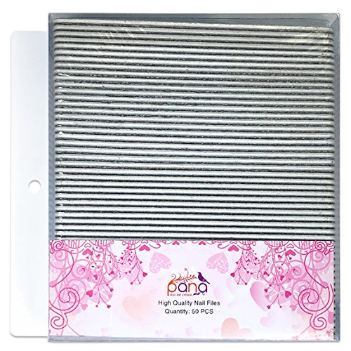 Pana Jumbo Size (Grit: 100 x 180, Pack of 50 Pieces) USA Professional Emery Board JUMBO Size Zebra Nail Files