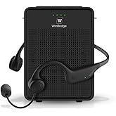 Voice Amplifier Wireless Ear-Hook Headset Microphone, Original Sound Portable Microphone and Speaker Pa System, 15W Speaker with Noise Cancelling Bluetooth Mic for Teachers, Fitness, Elderly B007