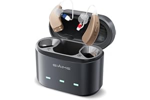 SIAIME Hearing Aids for Seniors&Adults OTC Rechargeable Digital BTE Not Hearing Amplifiers with Intelligent Noise Reduction Volume Control Comfort Design Portable for Hearing Loss