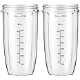 Replacement Parts 32oz Blender Cups (2 Packs) Replacement Blender Cups Compatible with NutriBullet 600w and 900w Blender