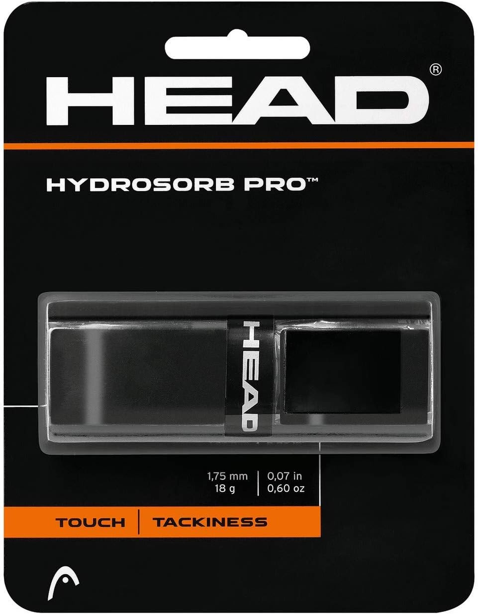HEADHydrosorb Pro Tennis Racket Replacement Grip - Tacky Racquet Handle Grip Tape - Black : Tennis Racket Grips