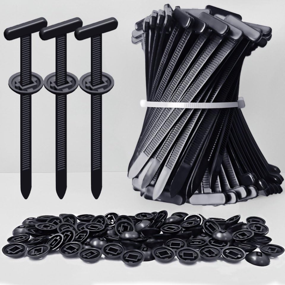 Photo 1 of 200PCS Upgraded Nylon Universal Cable Tie Buckle, Heavy Duty Self-Locking Rivet Zip Ties, Multifunctional Cable Tie Buckle for Car Daily Repair, Home, Office, Garden, Workshop(200Pcs)