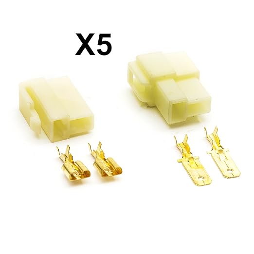 5 x 2 Pin Wiring Connector Plug Dirtbike Motorbike Buggy Boat 12v 24v
