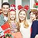 Whaline 6 Packs Christmas Headbands Reindeer Costume Hair Bands Elves Party Hats Accessories Gifts for Christmas Holiday